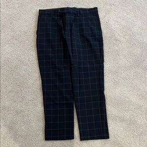 Banana Republic Men's Navy Checkered Pants